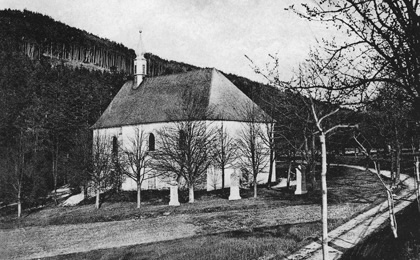 Kostel Božího Těla ve 30. letech minulého století. 