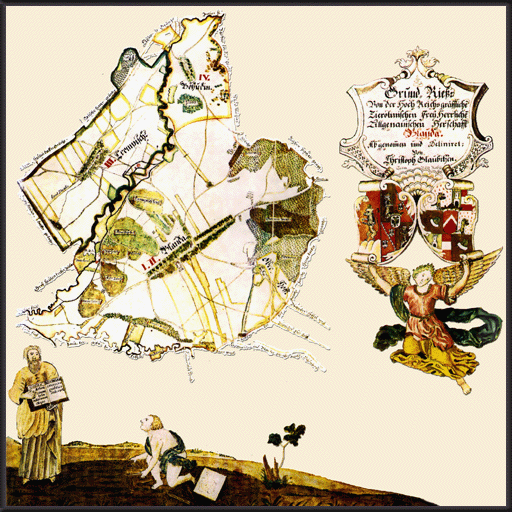 Mapa obce Bludov z 18. století